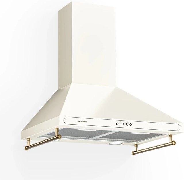 Klarstein Victoria Dunstabzugshaube Retro-Design in Beige mit LED-Display und 630 m³/h Luftleistung, Breite: 60 cm - Bild 1