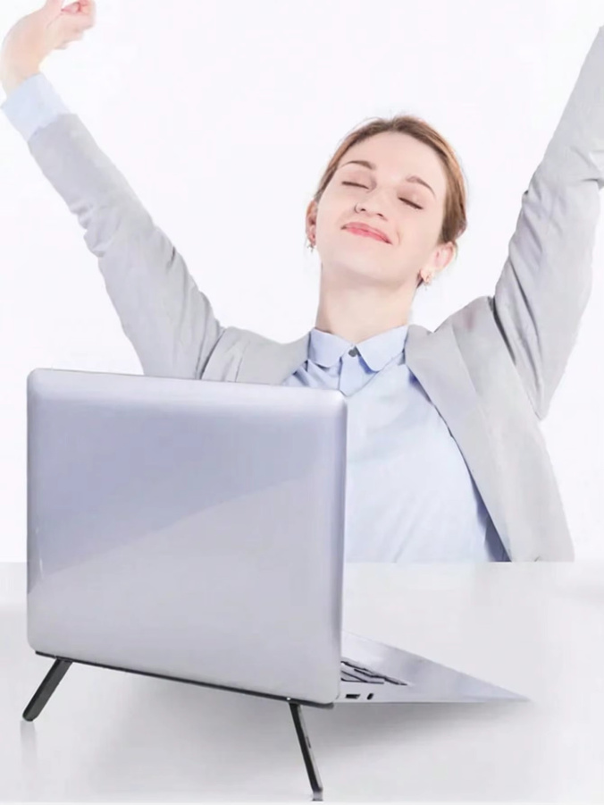 YZIYOU Tragbarer und faltbarer Laptop-Ständer in Schwarz, verstellbares Büro-Schreibtisch-Zubehör für MacBook Air, MacBook Pro und Zenbook - Bild 3