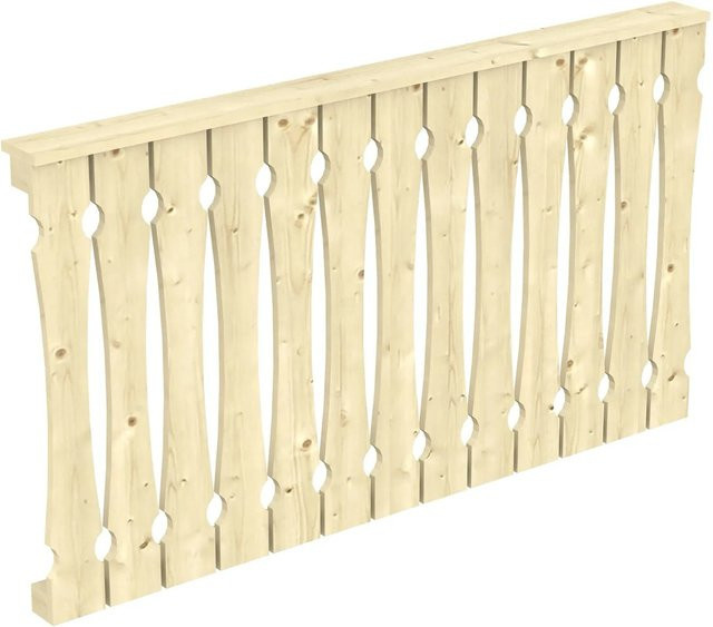 Skan Holz Balkonschalung Brüstung aus Fichte Natur B: 120 cm, H: 96 cm - Bild 1