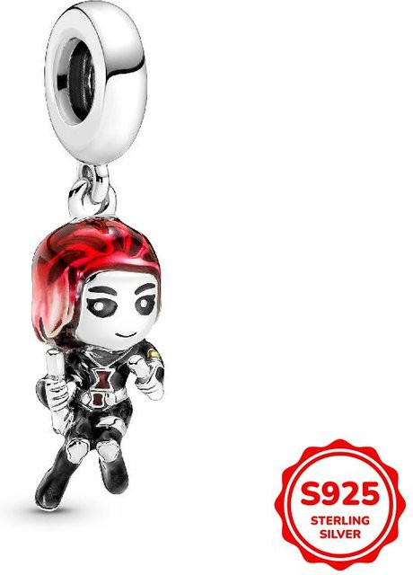 Lampayan Anhänger Charm Marvel Spider-Man und Captain Americas Schild, Kupfer, Silber, Damen - Bild 1