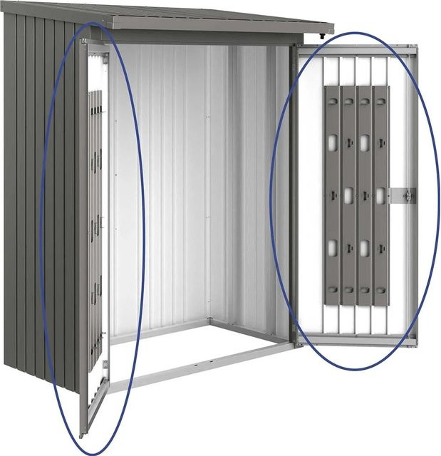 Biohort Türpaket für Kaminholzregal WoodStock 150 in Quarzgrau-Metallic, B x H: 135 x 171 cm - Bild 1