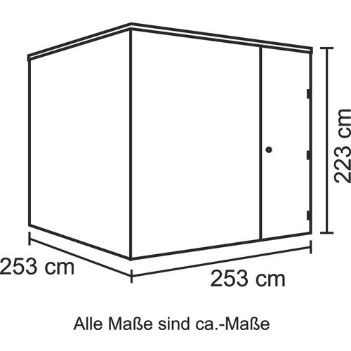 Skan Holz Gartenhaus Melbourne 3 aus Holz mit Flachdach in Grau, B/T/H: 253 x 253 x 223 cm - Bild 3
