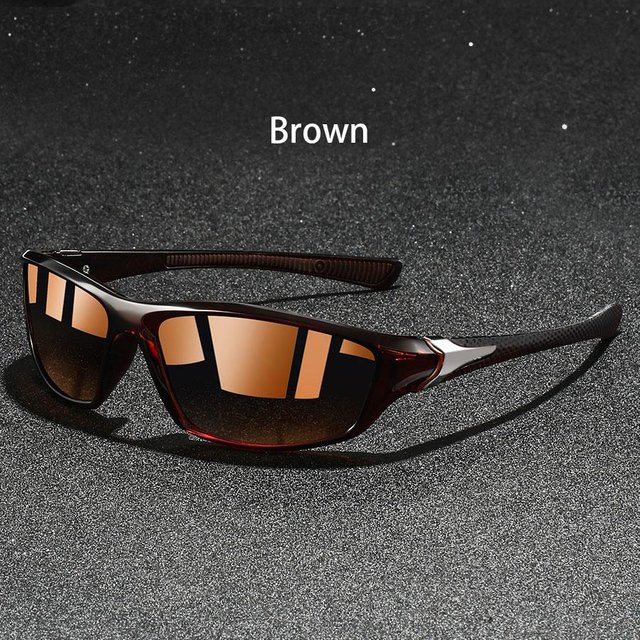 Wucifang Sportsonnenbrille, Unisex, Vollrand, Kunststoff, braun - Bild 1