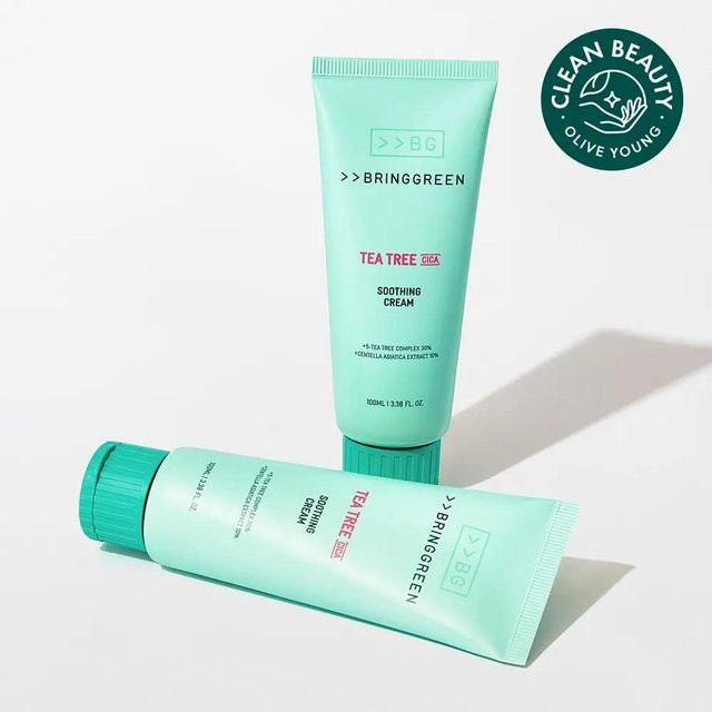 BRING GREEN Teebaum Cica Beruhigungscreme Plus, 2x 100 ml, Niacinamid - Bild 1