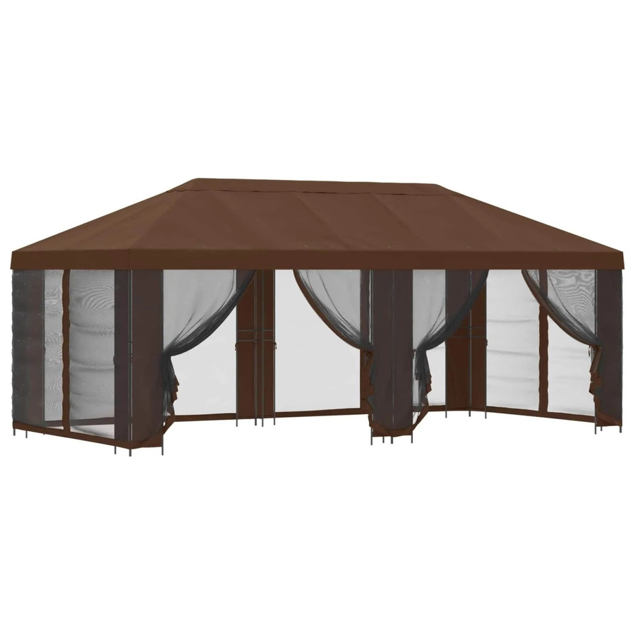 vidaXL Pavillon mit Seitenwänden in Braun aus Polyester und Stahl mit B/T: 600 x 300 cm - Bild 2