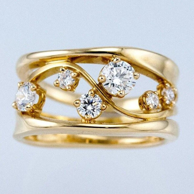 YIRAN Jewelry Fingerring Kreuz, Kupfer, Zirkonia, Damen - Bild 1