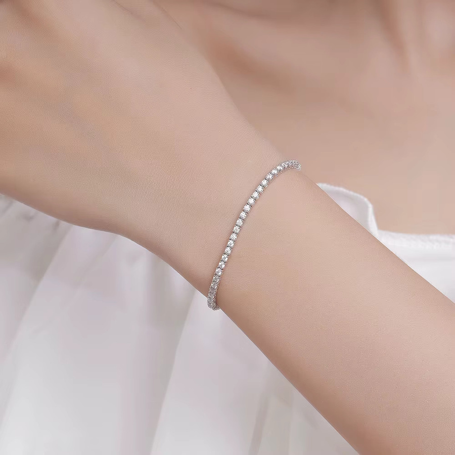 YLMyself Tennis-Armband, 925 Silber, Zirkonia, Damen - Bild 3