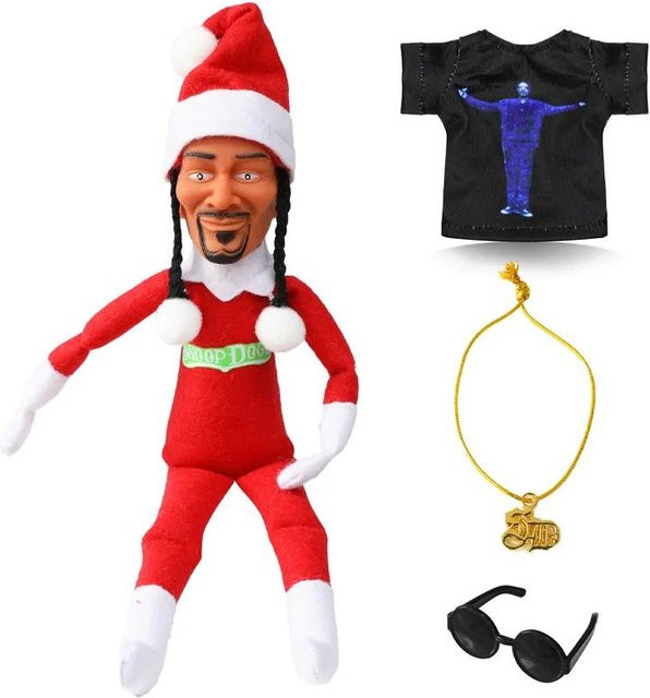 Wucifang Bags Snoop Dogg Weihnachtselfenpuppe, Plüschtier, ziegelrot - Bild 1