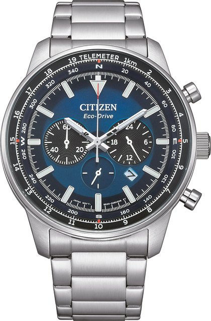 Citizen Chronograph, Solar, Edelstahl, Blau, 44 mm, Herren - Bild 1