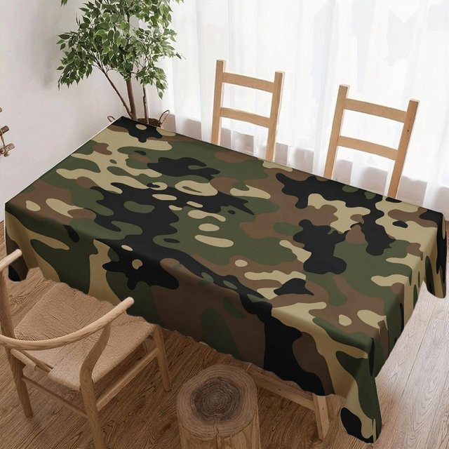 Wasserdichte Tischdecke von JINGYUE Pet mit Camouflage-Muster in Mehrfarbig, rechteckig, B/T/H: 160 x 100 cm - Bild 1