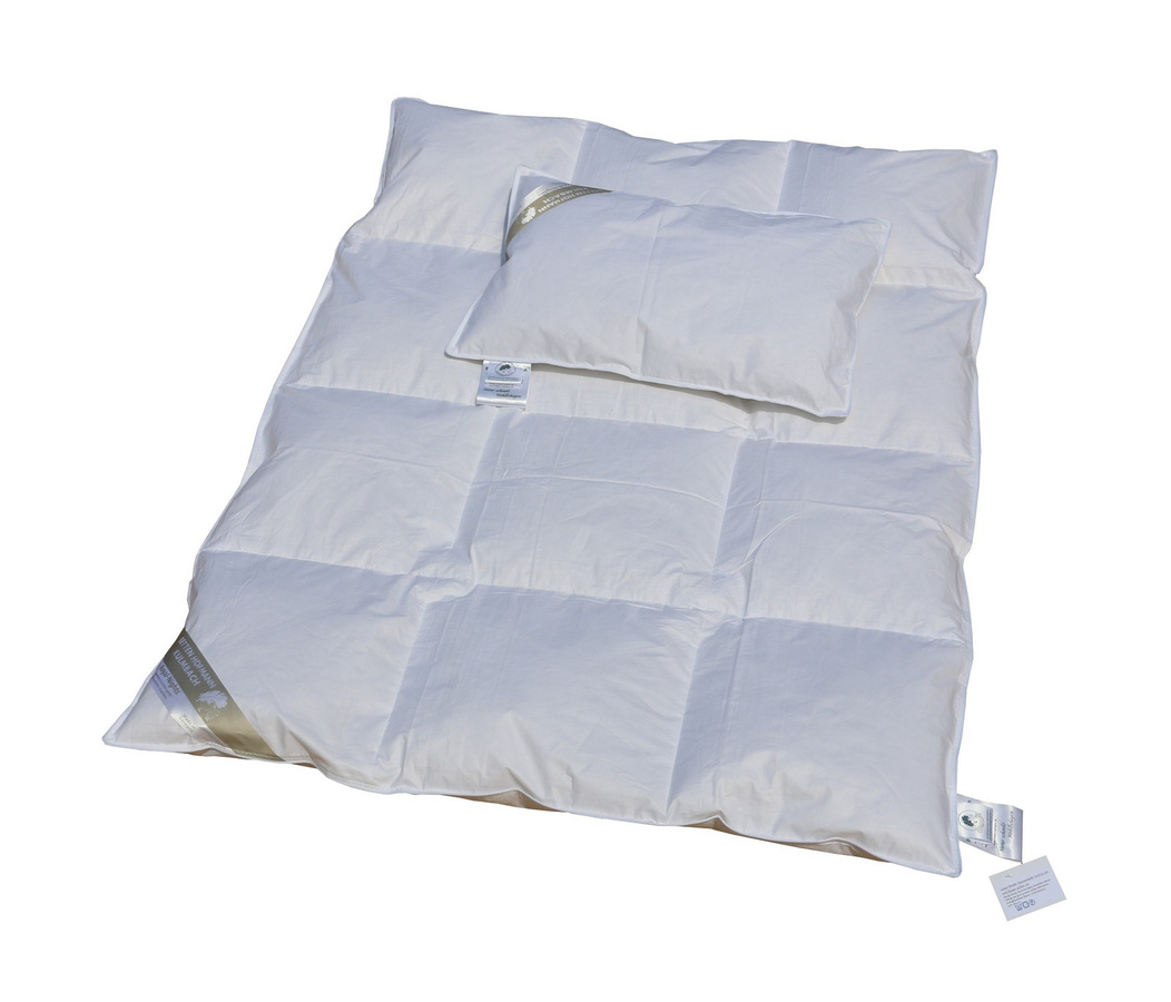 Hofmann Set Sibiria Exclusiv Kinder Daunenbett aus sibirischer Wildgans, 2-teilig, Weiß, B/T/H: 100 x 135 cm und 40 x 60 cm - Bild 1