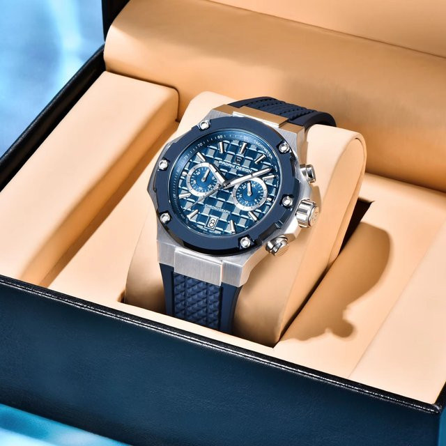 PAGANI DESIGN Chronograph, Quarz, Edelstahl, Blau, Silikon, Herren - Bild 1