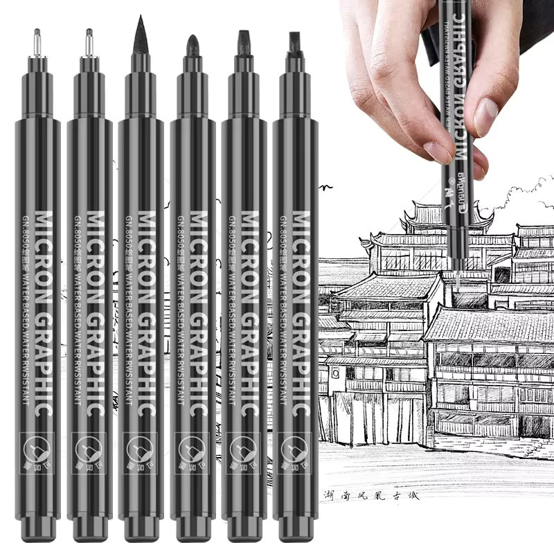 Micron Kalligraphie Marker Set, wasserfeste Fineliner in Schwarz, 6 bis 15 Teile pro Satz - Bild 2