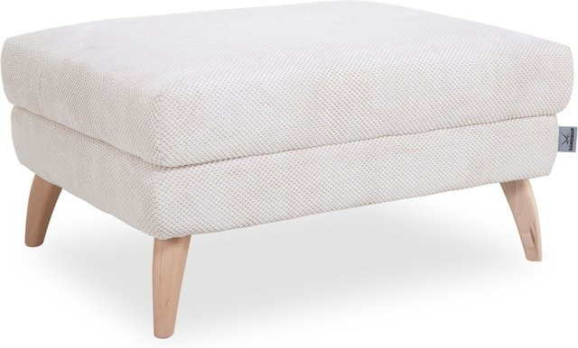 Hocker SANSIBAR FÜNEN in Beige mit Holzgestell und Stoffbezug - Bild 1