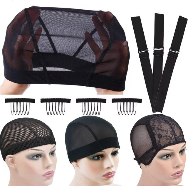6-teilige DIY-Spitzenperückenkappen mit verstellbaren Trägern, Unisex - Bild 1