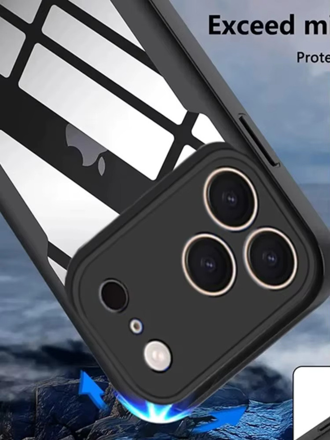 Transparente 360° Vollschutz Hülle für Apple iPhone Modelle, stoßfeste Schutzhülle in Transparent und Schwarz - Bild 6