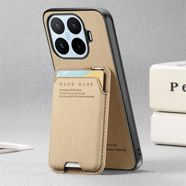 Luxus Armor Leder Hülle mit Kartenhalter für Xiaomi 17T Pro 5G und Xiaomi 17T in Beige - Bild 1