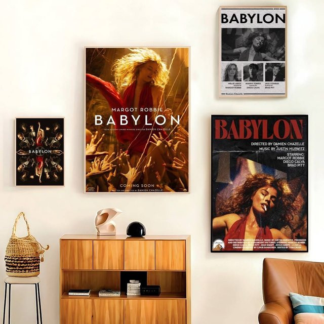 M-Margot R-Robbie Babylon Abstract Poster als Leinwanddruck für dein Wohnzimmer oder Schlafzimmer in Mehrfarbig - Bild 1