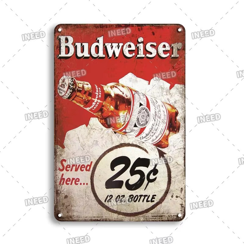 Budweiser Retro Metallschild für die Wanddekoration in Vintage-Optik - Bild 2