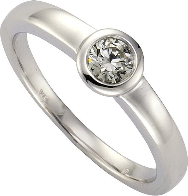 Zeeme Ring 925 Silber, rhodiniert, Zirkonia weiß, Damen - Bild 1