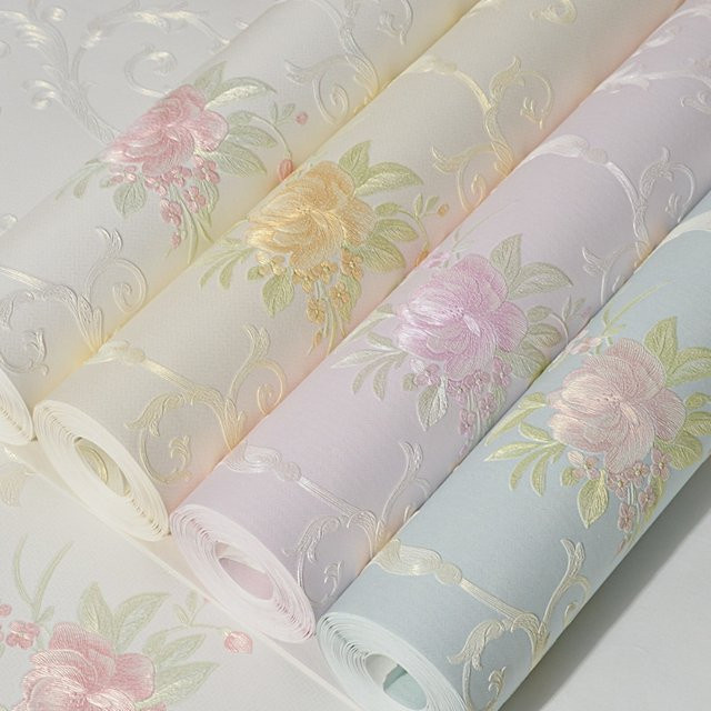 DZQ Selbstklebende 3D Stereo Tapete Floral Klassisch Weiß 10m - Bild 1