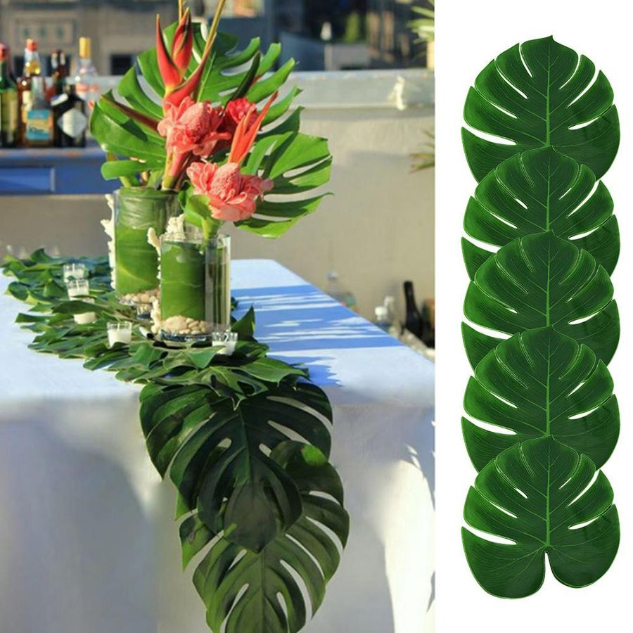 12 Stück mfySpace Platzset Monstera Blatt in Grün als Tischläufer und Besteckmatte - Bild 2