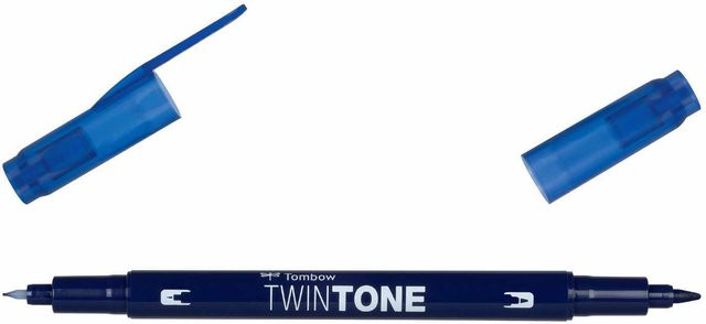 Tombow TwinTone Fasermaler in Navy Blue mit feiner Spitze - Bild 1