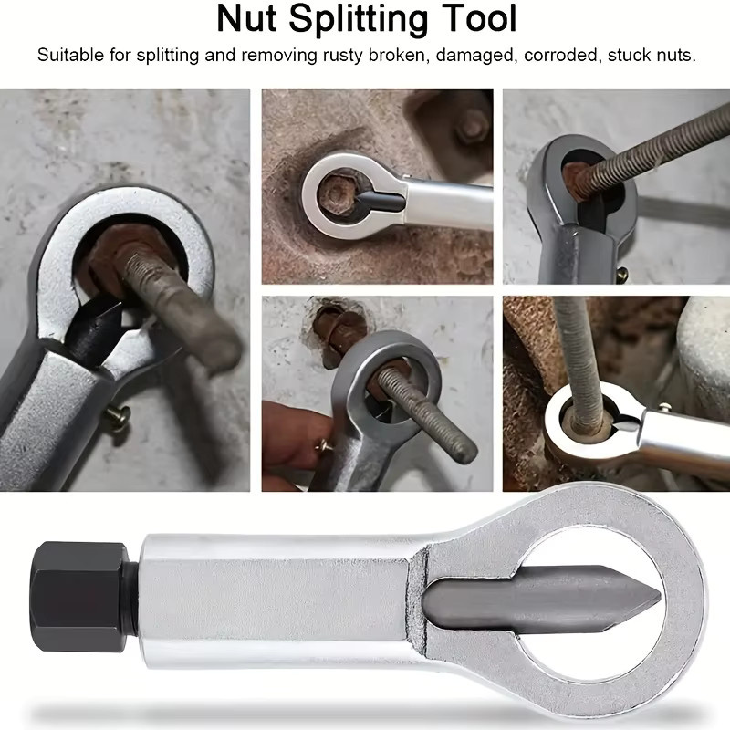 NIUXIANG Mutter-Schrauben-Splitter-Set aus Stahl in Silber zur Entfernung verrosteter Muttern und Schrauben - Bild 3
