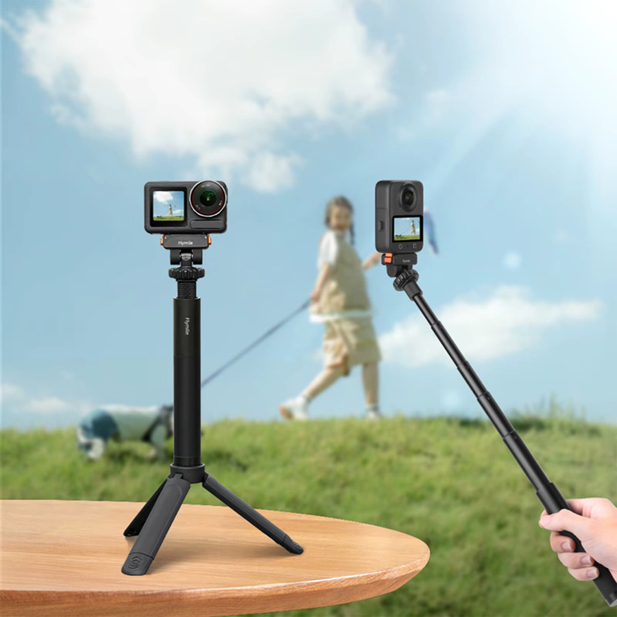 Insta360 Selfie-Stick aus Aluminiumlegierung in Schwarz als einstellbare Verlängerungsstange für Insta360 Go, Ultra, X5 und Pocket 3 Actionkameras - Bild 2