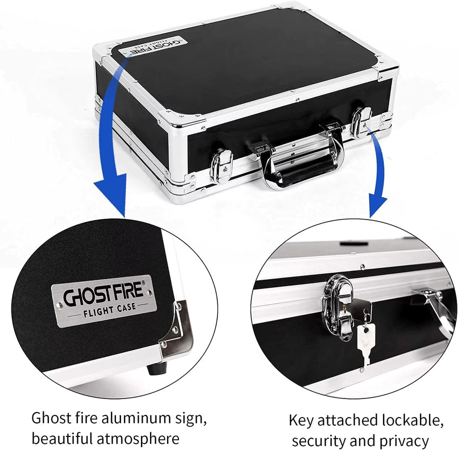 Ghost Fire T-Serie Gitarren-Multieffektpedal-Koffer aus robustem Aluminium mit Pedalbefestigungsklebeband und Verschlusssystem - Bild 1