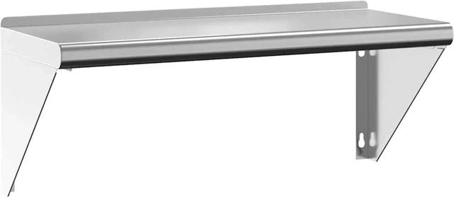 vidaXL Wandregal aus gebürstetem Edelstahl in Silber, B/T/H: 75 x 30 x 31 cm - Bild 1