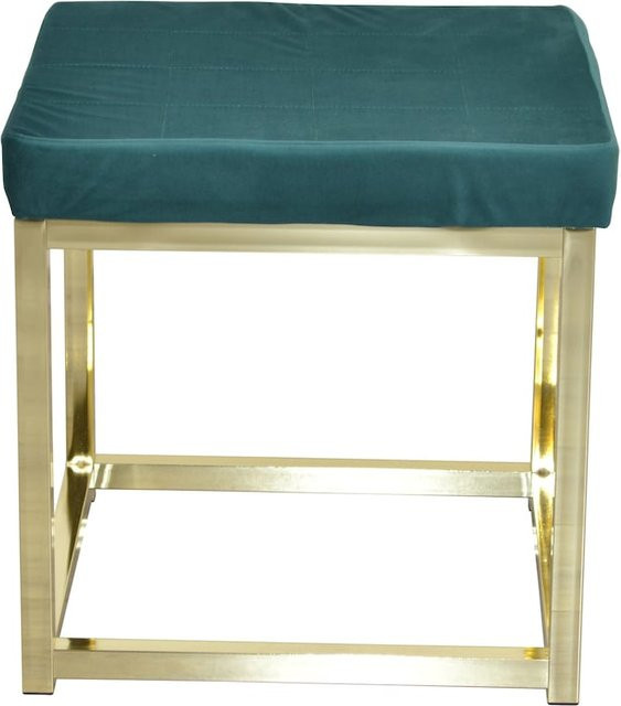 Sitzhocker Luisa von Möbel direkt online mit Samt-Stoffbezug und Metallgestell, B/T/H: 45 x 45 x 45 cm - Bild 1