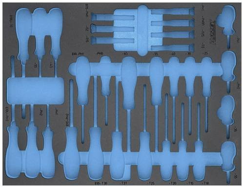 Hazet 2K-Weichschaum-Einlage 163-524L in Blau, B: 39,2 cm, L: 51,9 cm - Bild 1