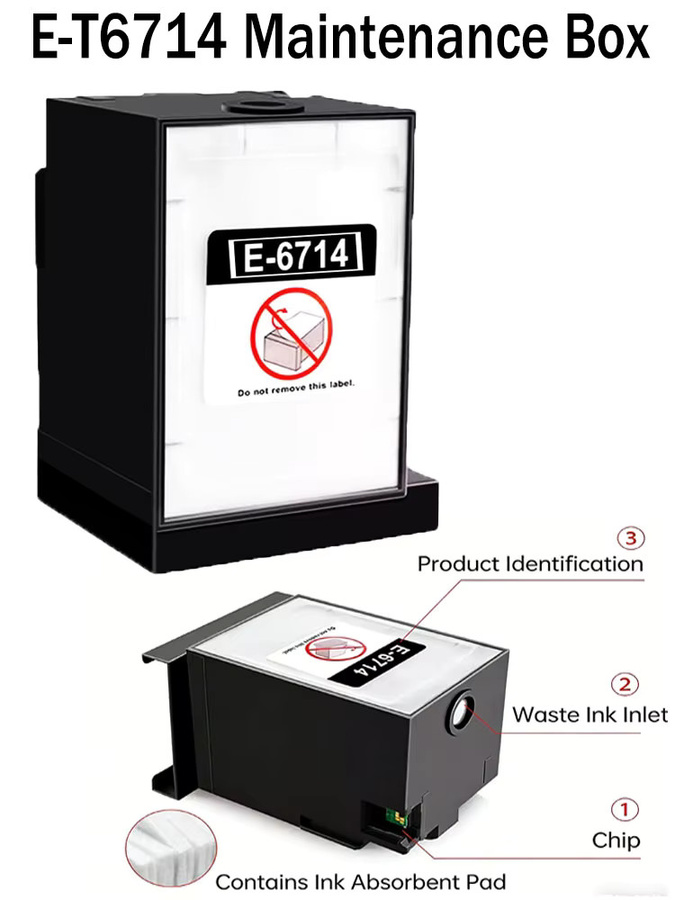 Kompatible Wartungsbox für Epson WorkForce Pro WF-C8190, WF-C869RA, WF8690A, C8190A und PX-S7110 (E-6714 T6714 PXMB6 C13T671400) - Bild 2