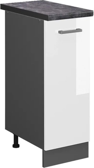 Vicco Apothekerschrank R-Line Weiß Hochglanz und Anthrazit mit Scharniertüren, B/T/H: 30,0 x 60,0 x 81,6 cm - Bild 1
