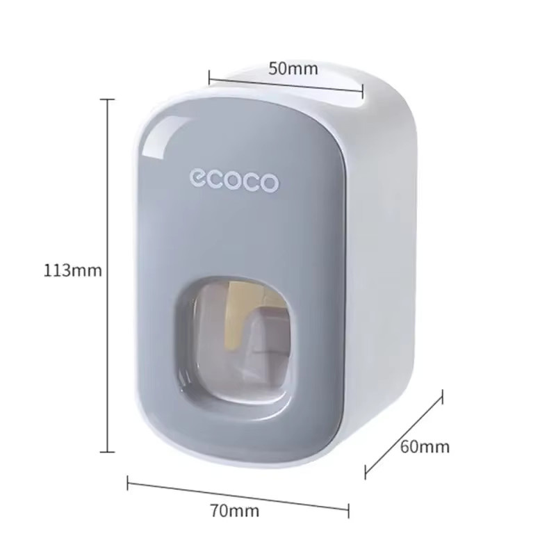 Ecoco Badezimmer Zubehör Set mit automatischem Zahnpasta Spender und staubgeschütztem Zahnbürstenhalter in Weiß - Bild 4