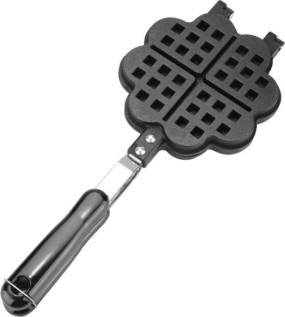mfySpace Antihaft Waffeleisen in Herzform aus Aluminium, Grau/Schwarz - Bild 1