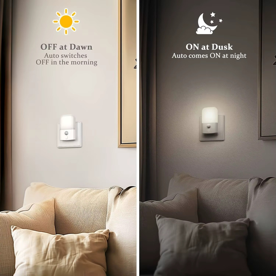Ouelico LED-Nachtlicht mit Bewegungsmelder in Weiß für Schlafzimmer, Badezimmer und Treppen mit warmweißem Licht - Bild 5