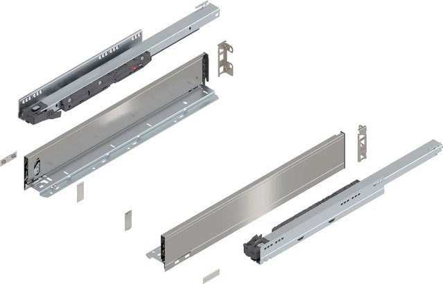 Blum Legrabox Pure Set Schubladenauszug Tip-On Vollauszug Inox Silber, 1 Paar, Tiefe: 550 mm - Bild 1