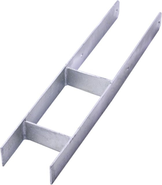 GAH Alberts H-Pfostenträger aus Stahl, feuerverzinkt, Farbe: Silber, Breite: 12,1 cm, Höhe: 60 cm, Tiefe: 6 cm - Bild 1