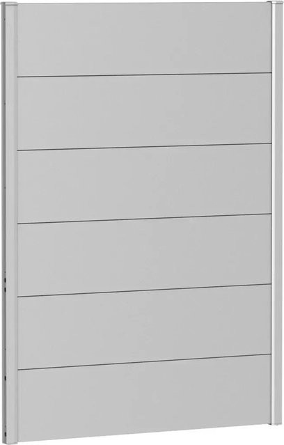 Biohort Wandpaneel Sichtschutz aus Stahlblech, feuerverzinkt und lackiert, Silber-Metallic, B: 100 cm, H: 137 cm - Bild 1