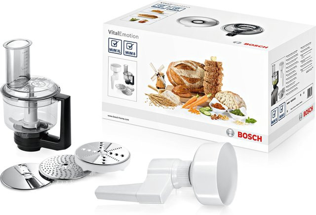 VitalEmotion Bosch MUZXLVE1 Getreidemühle und Multimixer Küchenmaschinen-Zubehör-Set in Anthrazit und Transparent - Bild 1