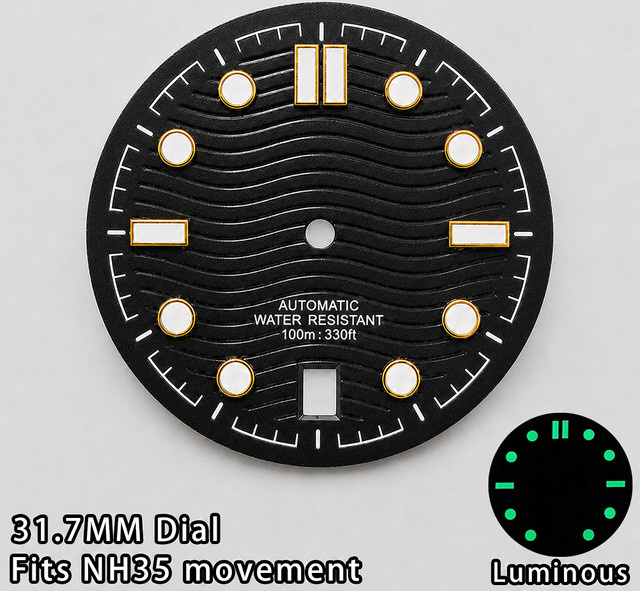 ForgeLink Zifferblatt, 31,7 mm, Schwarz, NH35-Uhrwerk, Unisex - Bild 1