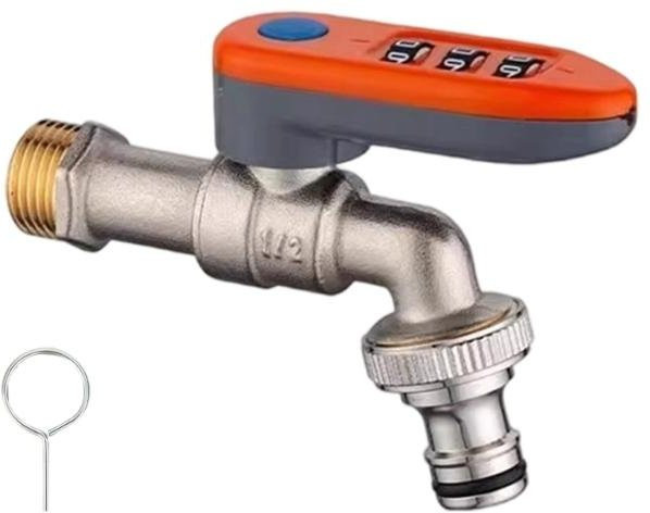Wit angel Außenwasserhahn aus Messing in Silber mit Sicherheitsschloss und frostbeständigem Design - Bild 1