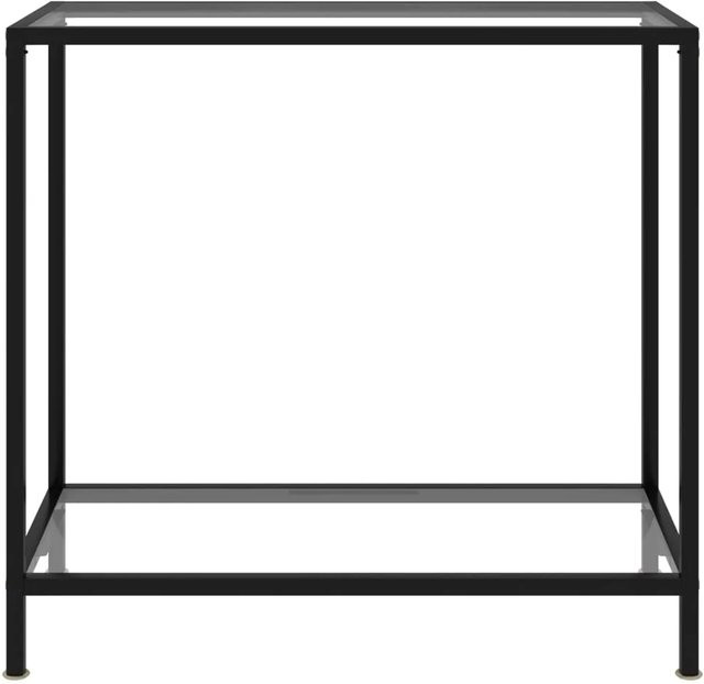 vidaXL Konsolentisch aus Hartglas und pulverbeschichtetem Stahl, transparent/schwarz, B/T/H: 80 x 35 x 75 cm - Bild 1