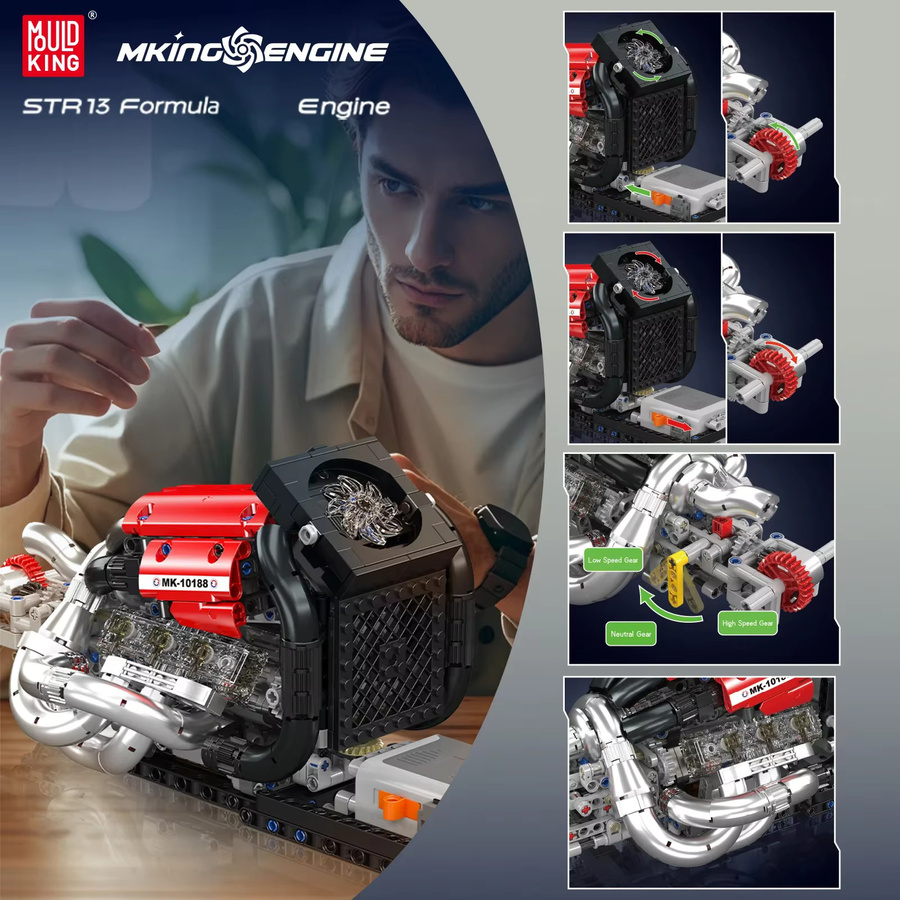 Mould King 10188 STR13 Formel Motor Simulation Bausteine Racing Sport Auto Modell aus Kunststoff - Bild 3