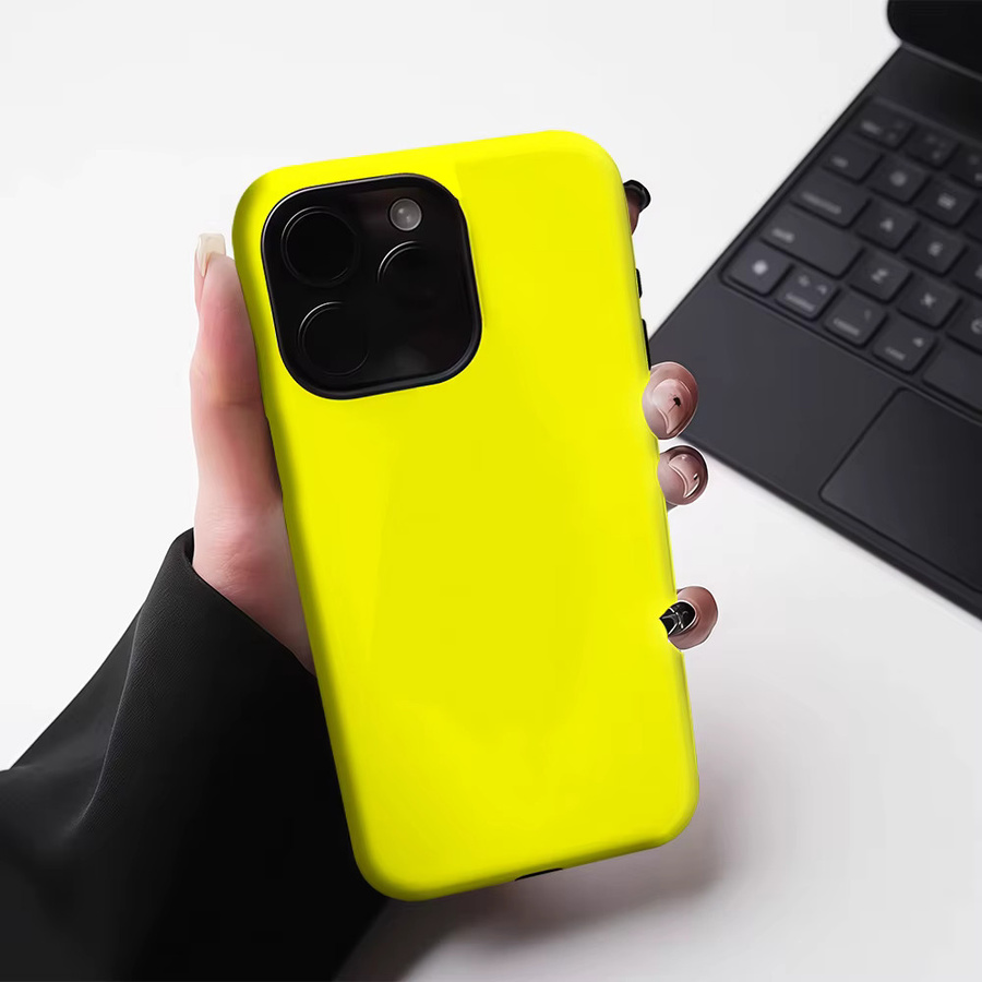 Robuste Handyhülle von Potdemiel für iPhone 17 16 15 14 13 Pro Max Plus mit Magnetfunktion in Fluoreszierend Gelb - Bild 3