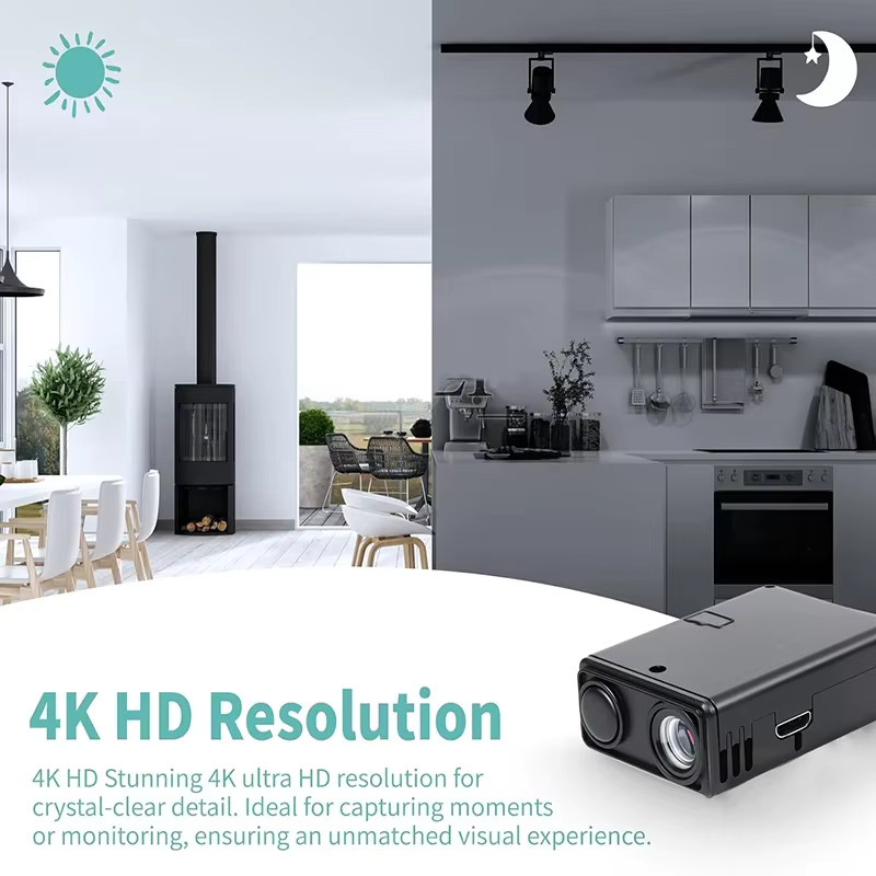 4K WLAN Camcorder mit Nachtsicht und Bewegungserkennung für die Innenraumüberwachung in Schwarz - Bild 4