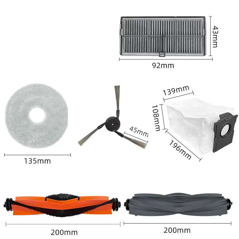 Dreame Ersatzbürsten und Staubbeutel für L10s Ultra Gen 3, L40 Ultra, X40 Ultra sowie MOVA P50 Pro Ultra und P10 Pro Ultra Saugroboter - Bild 2
