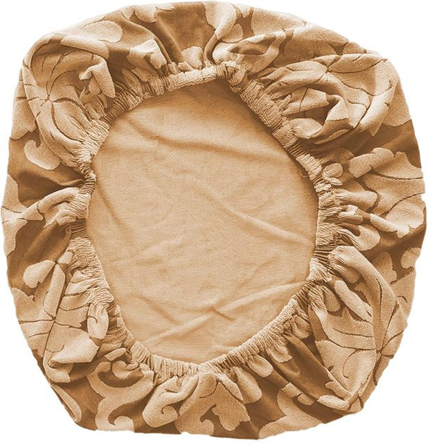 Cove Home Rutschfester Samt Stuhlbezug in Beige für Esszimmerstühle und Barhocker - Bild 1